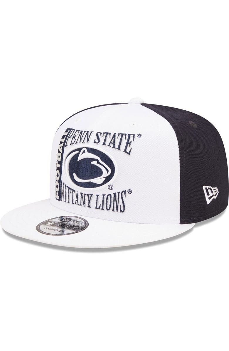 New Era Men's New Era White/Navy Penn State Nittany Lions Retro Sport 9FIFTY Snapback Hat, Main, color, Navy