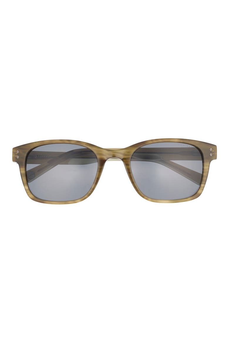 56mm Polarized Rectangular Sunglasses, Main, color, OLIVE