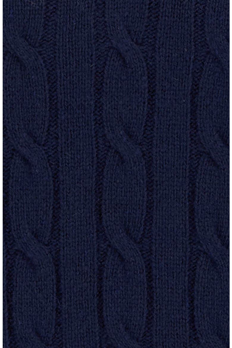 Evie Cable Stitch Polo Sweater, Alternate, color, NAVY