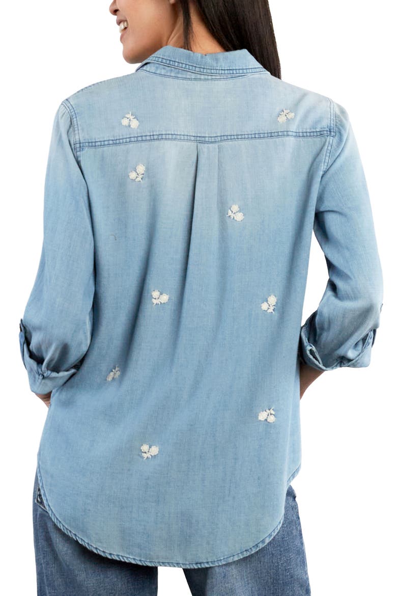 Moonlit Meadow Button-Up Shirt, Alternate, color, PURE DENIM