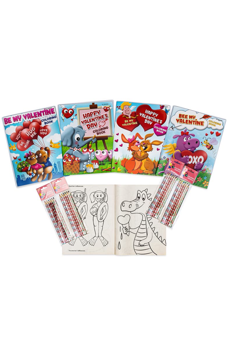 Three Little Twigs Valentine's Coloring Books 8 Piece Bundle Age 3+, Alternate, color, Multicolored