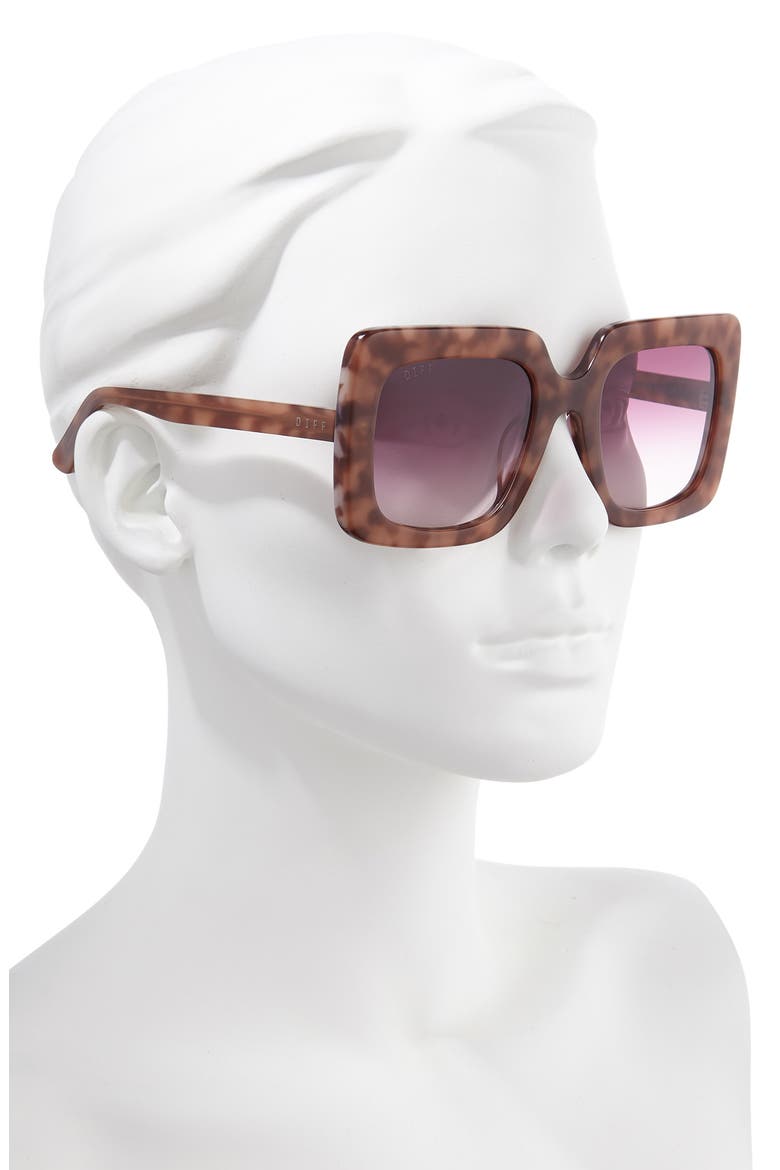 Sasha 53mm Polarized Sunglasses, Alternate, color, PLUM TORTOISE/ WINE