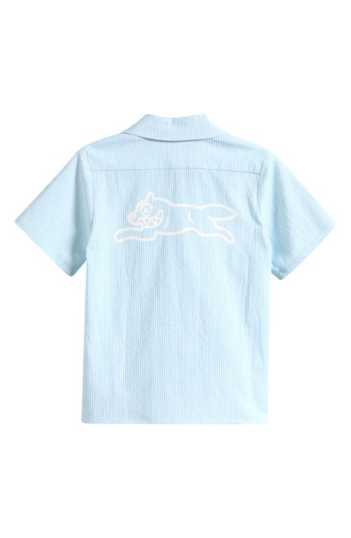 Icecream Kids' Conductor Stretch Seersucker Camp Shirt In Blue