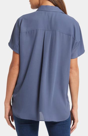 Becky Leaf Print Split Neck Woven Top