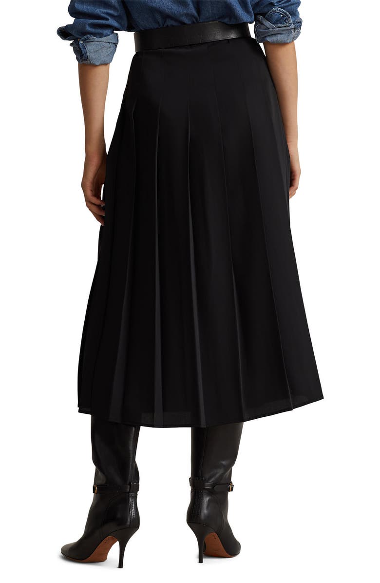 Polo Ralph Lauren Pleated Satin A-Line Skirt, Alternate, color, 