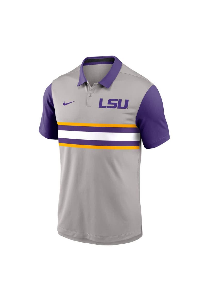 Men's Nike Gray/Purple LSU Tigers Vapor Performance Polo, Alternate, color, Gray