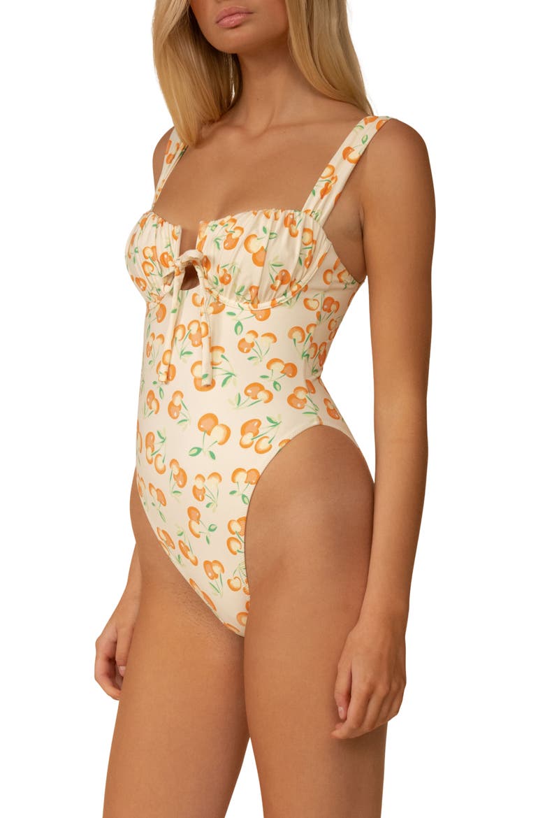 Cherry Sherbet Petal Underwire One-Piece Swimsuit, Alternate, color, CHERRY SHERBET