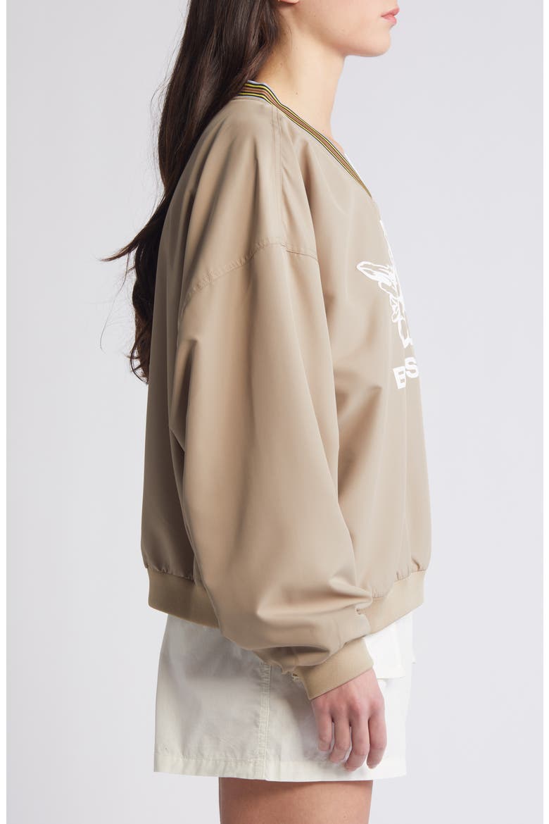 Hits Different Logo Graphic Pullover, Alternate, color, BROWN