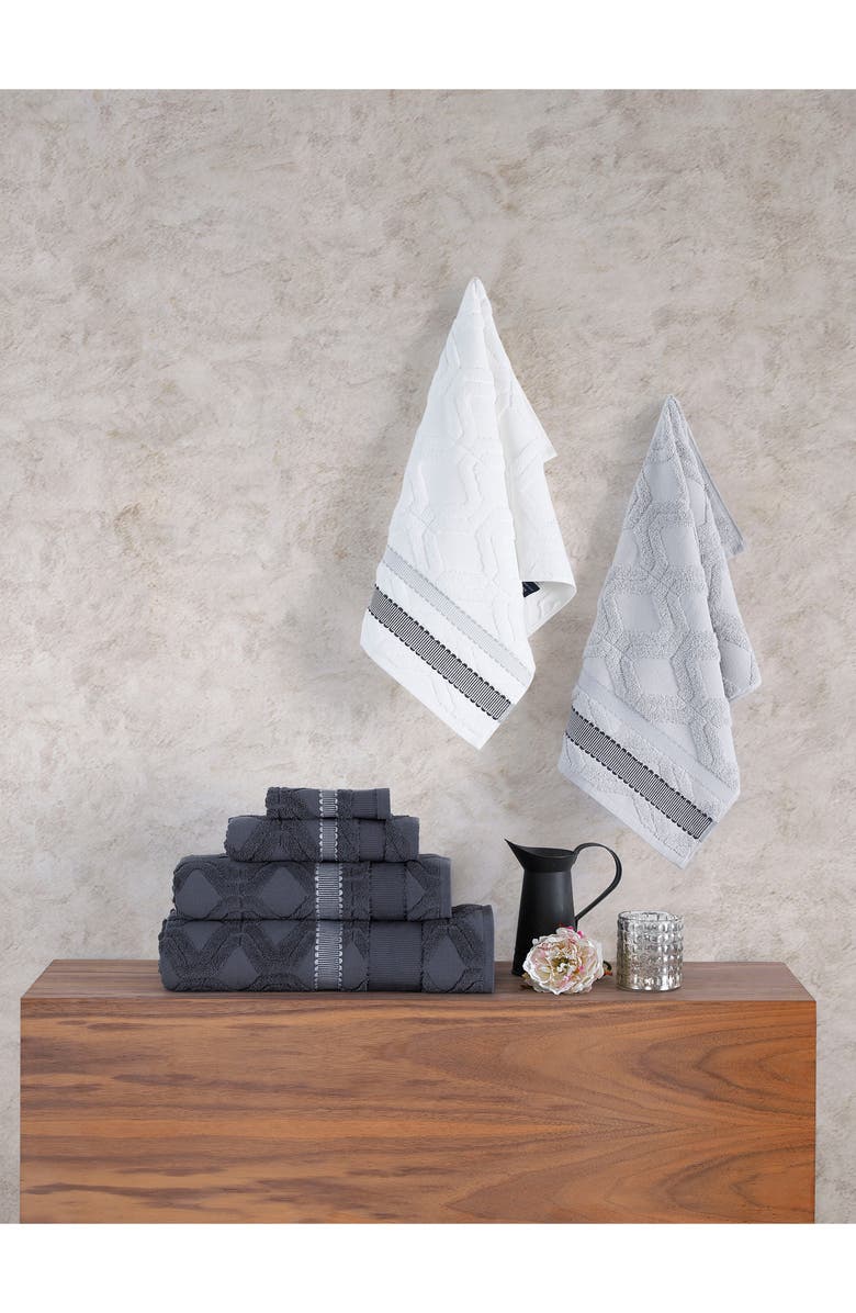 Brooks Brothers Large Square 4-Piece Turkish Cotton Towel Set, Alternate, color, Silver