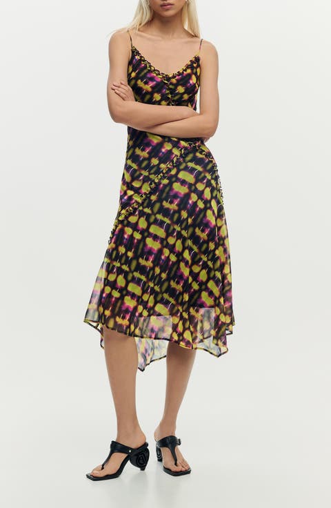 Abstract Print Chiffon Slipdress