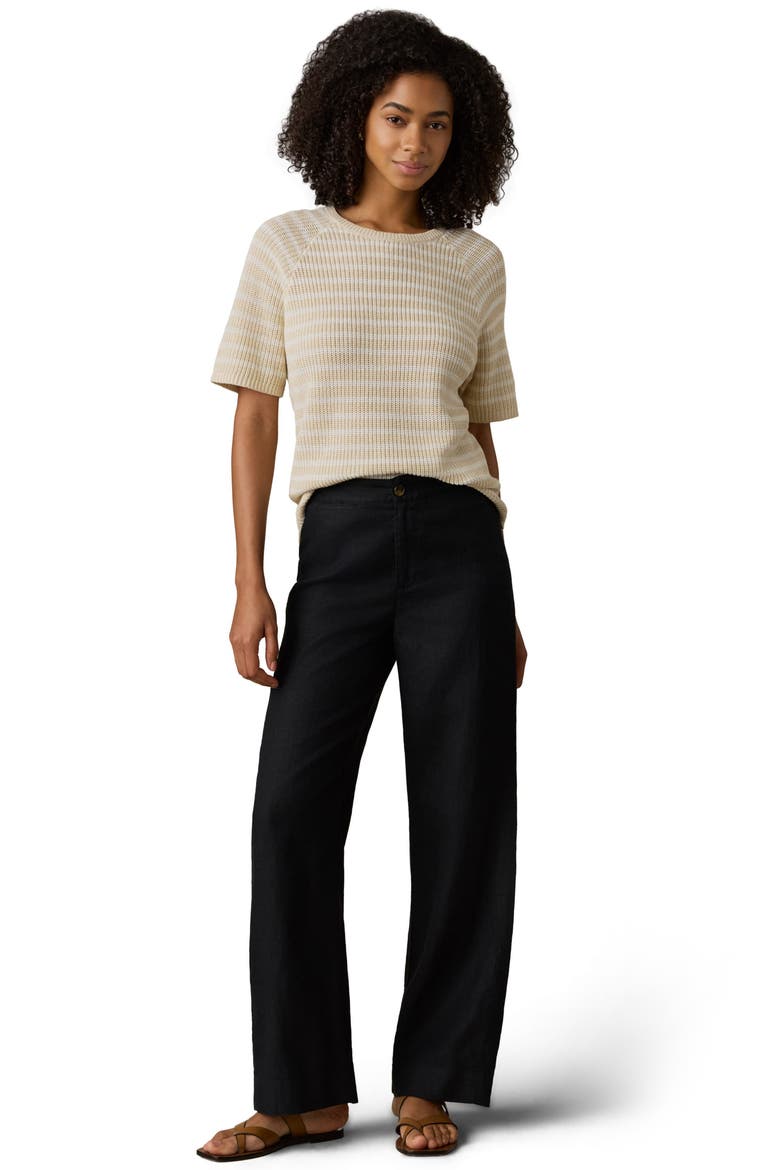 Miramar Stripe Linen & Organic Cotton Blend Sweater, Alternate, color, SAND LINES