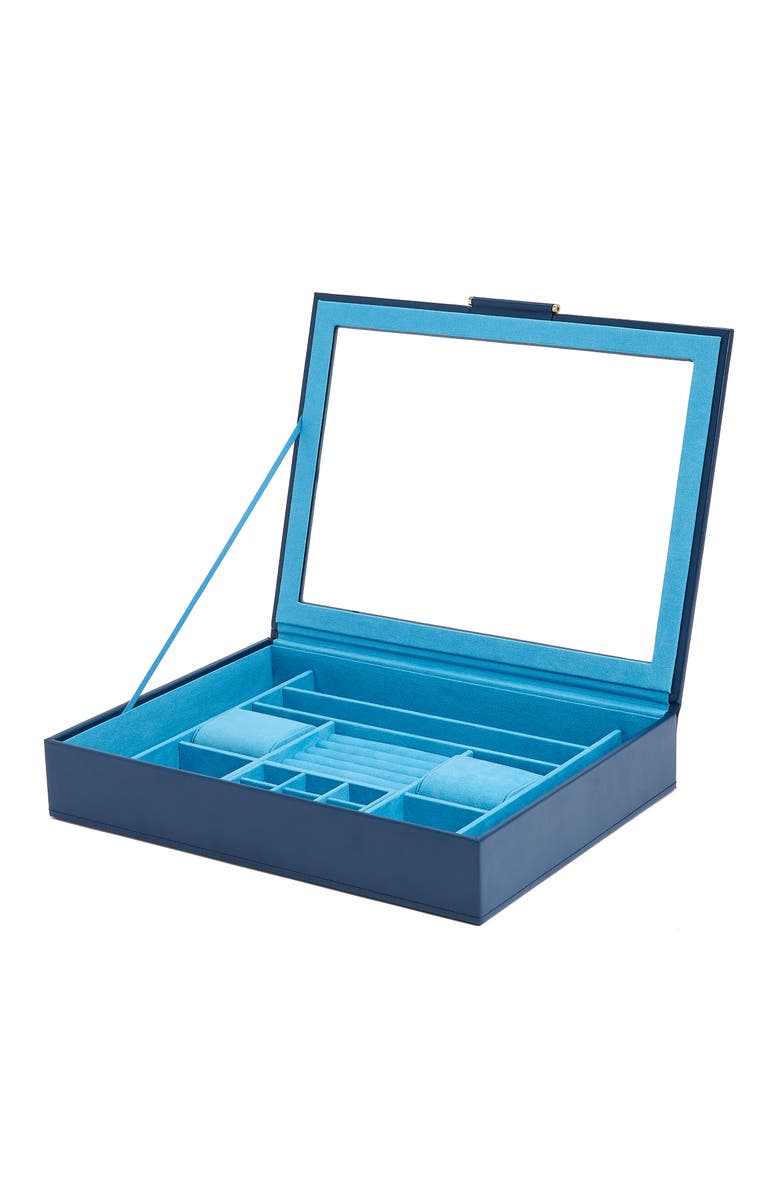 WOLF Sophia Jewelry Box with Window, Alternate, color, Indigo