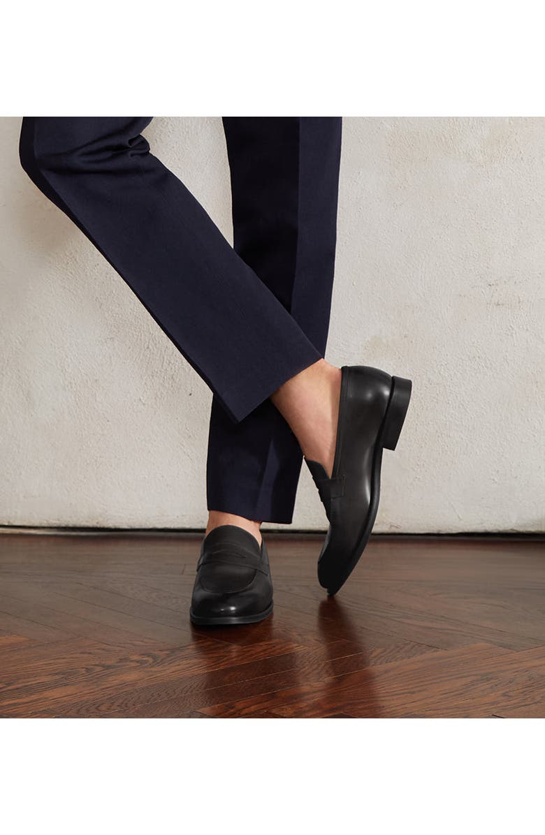 Jack Erwin Luke Leather Dress Penny Loafer, Alternate, color, Black Full Grain