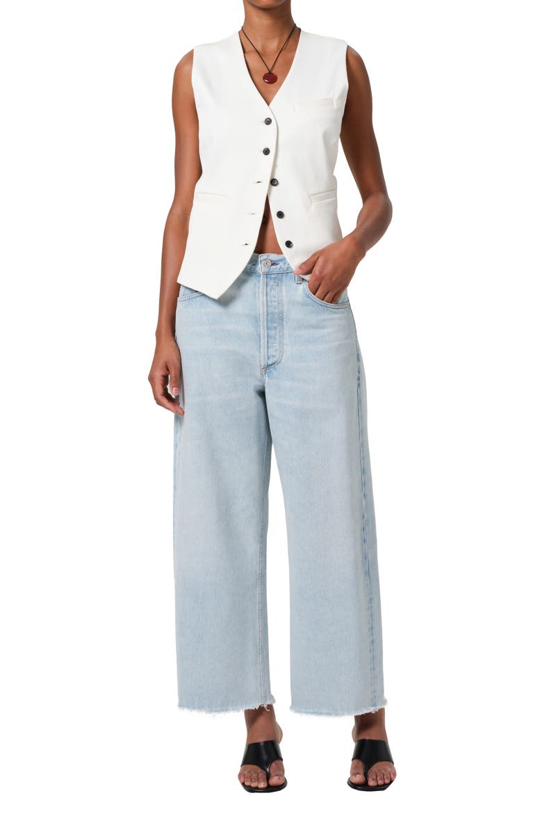 Ayla Raw Hem Crop Wide Leg Jeans, Alternate, color, SAILOR