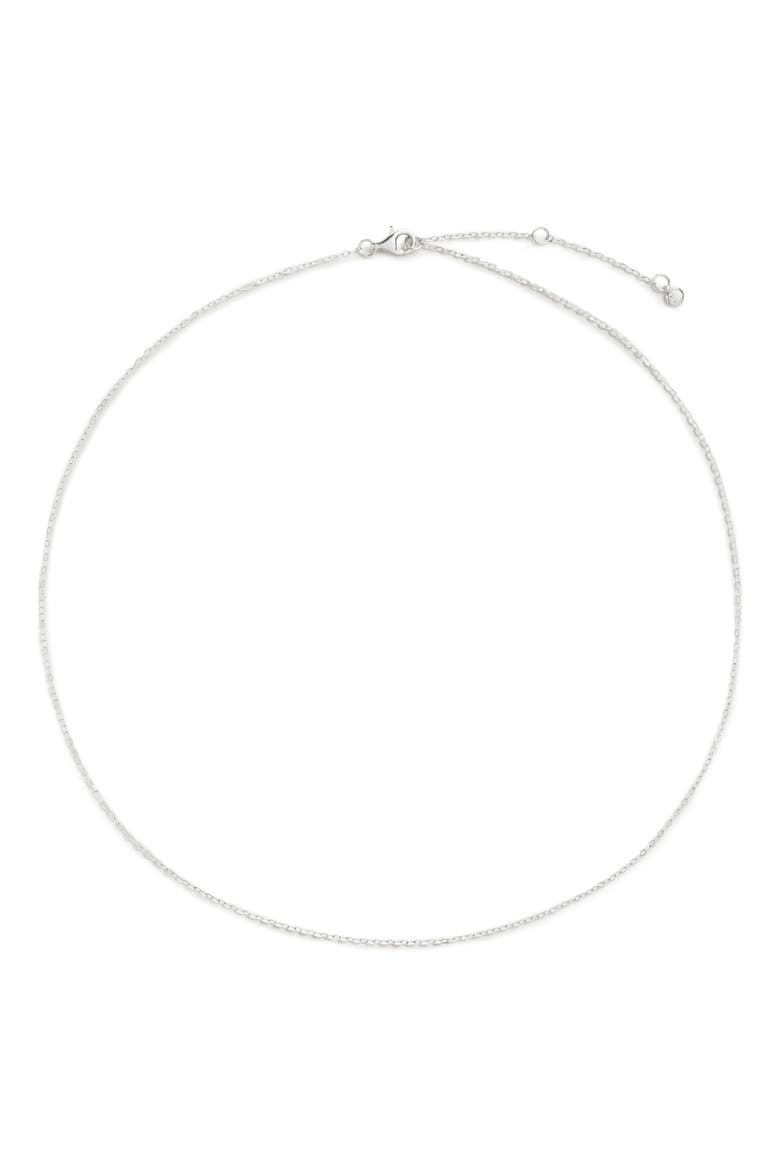 Slim Rolo Chain Necklace, Main, color, STERLING SILVER