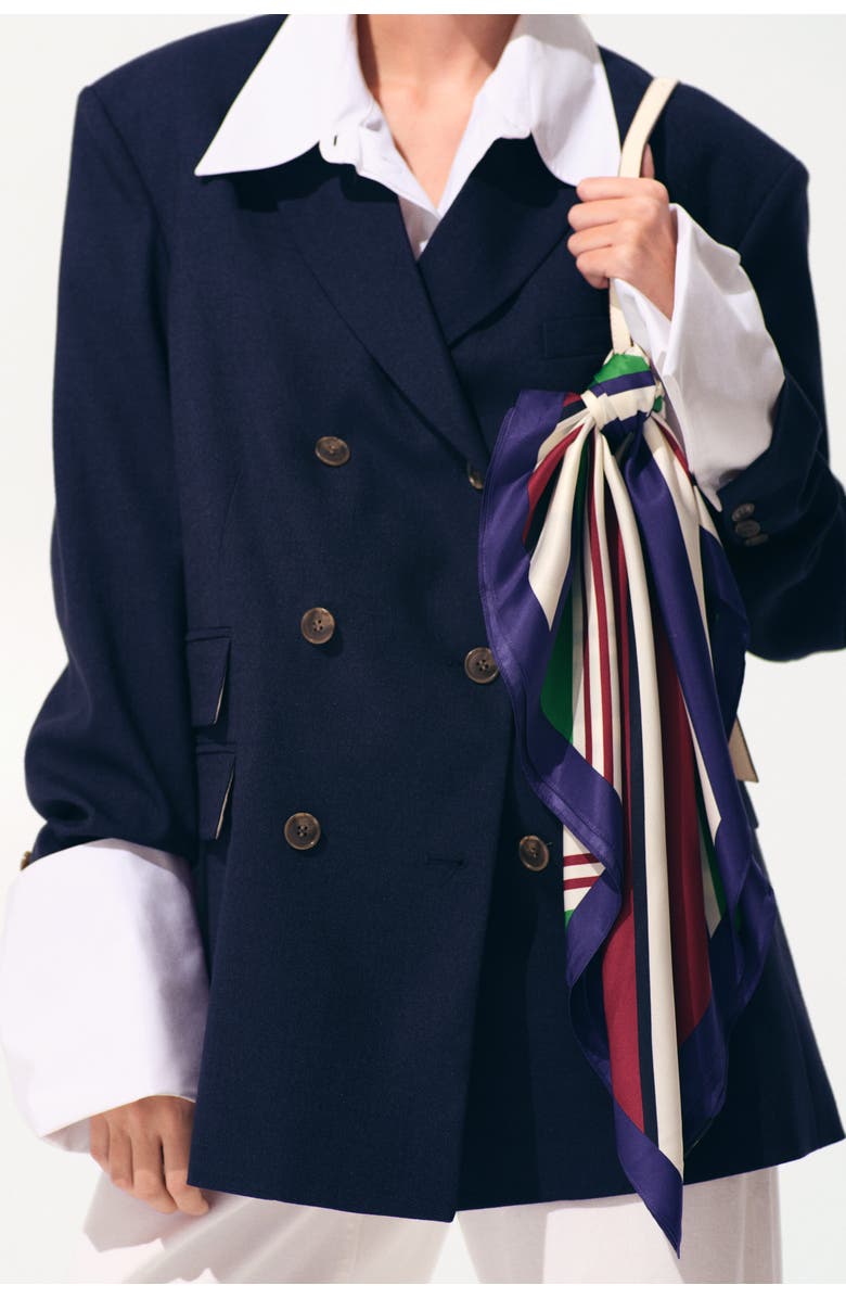 H&M Oversized double-breasted blazer, Alternate, color, Dark Blue