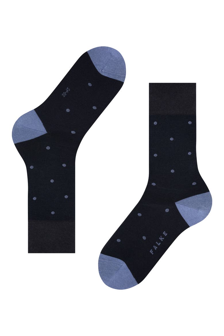 Polka Dot Crew Socks, Alternate, color, DARK NAVY