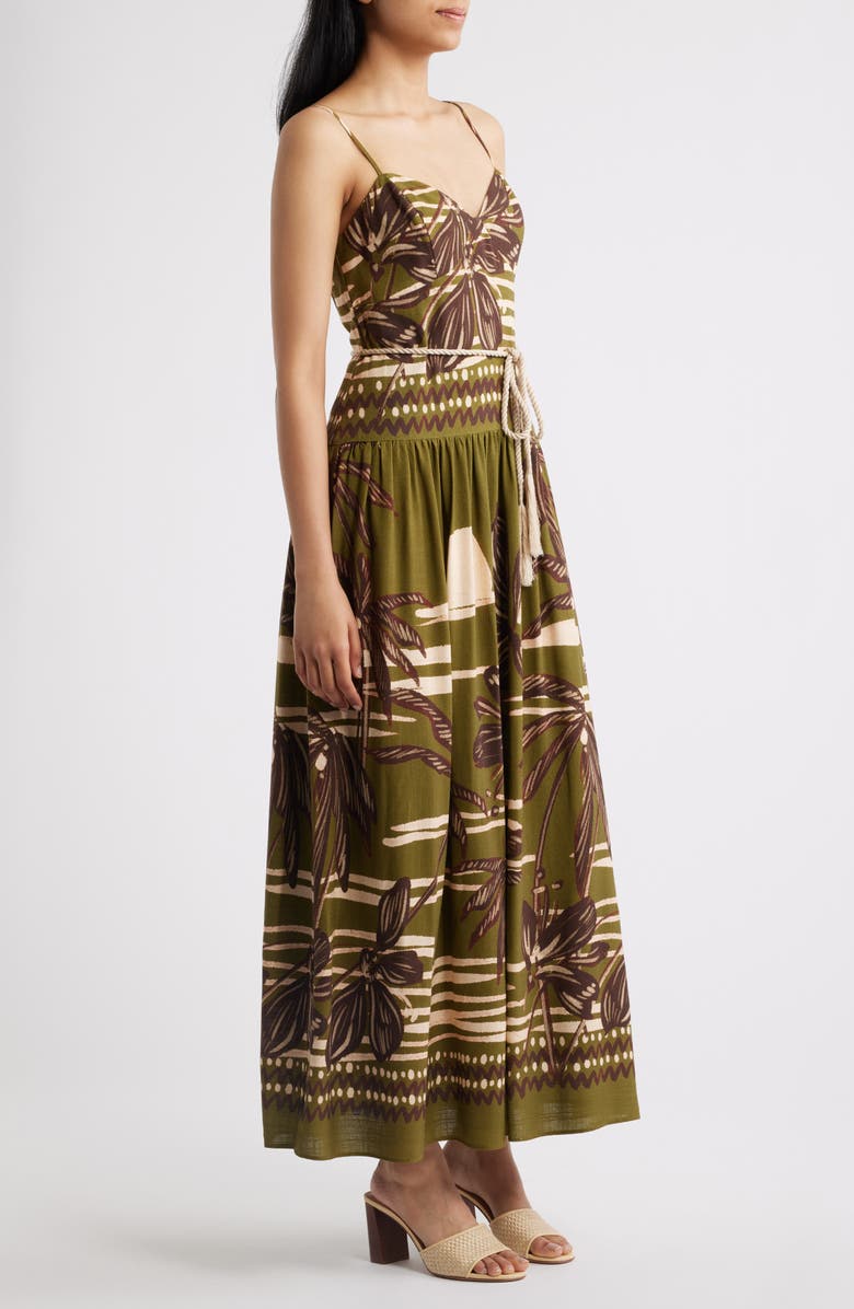 Julia Jordan Floral Embroidery Sleeveless Midi Dress, Alternate, color, Green Multi