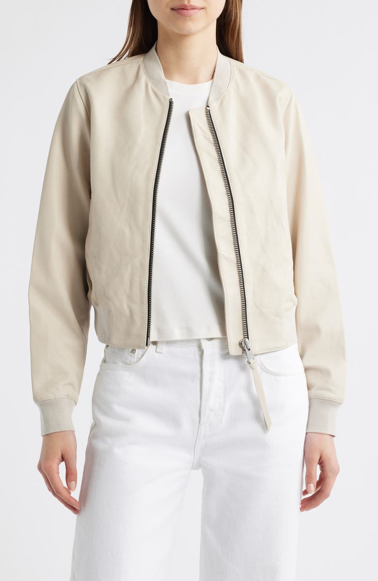 AllSaints Orten Leather Bomber Jacket, Main, color,