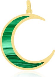 The Lovery Fine Jewelry Malachite Crescent Moon Charm