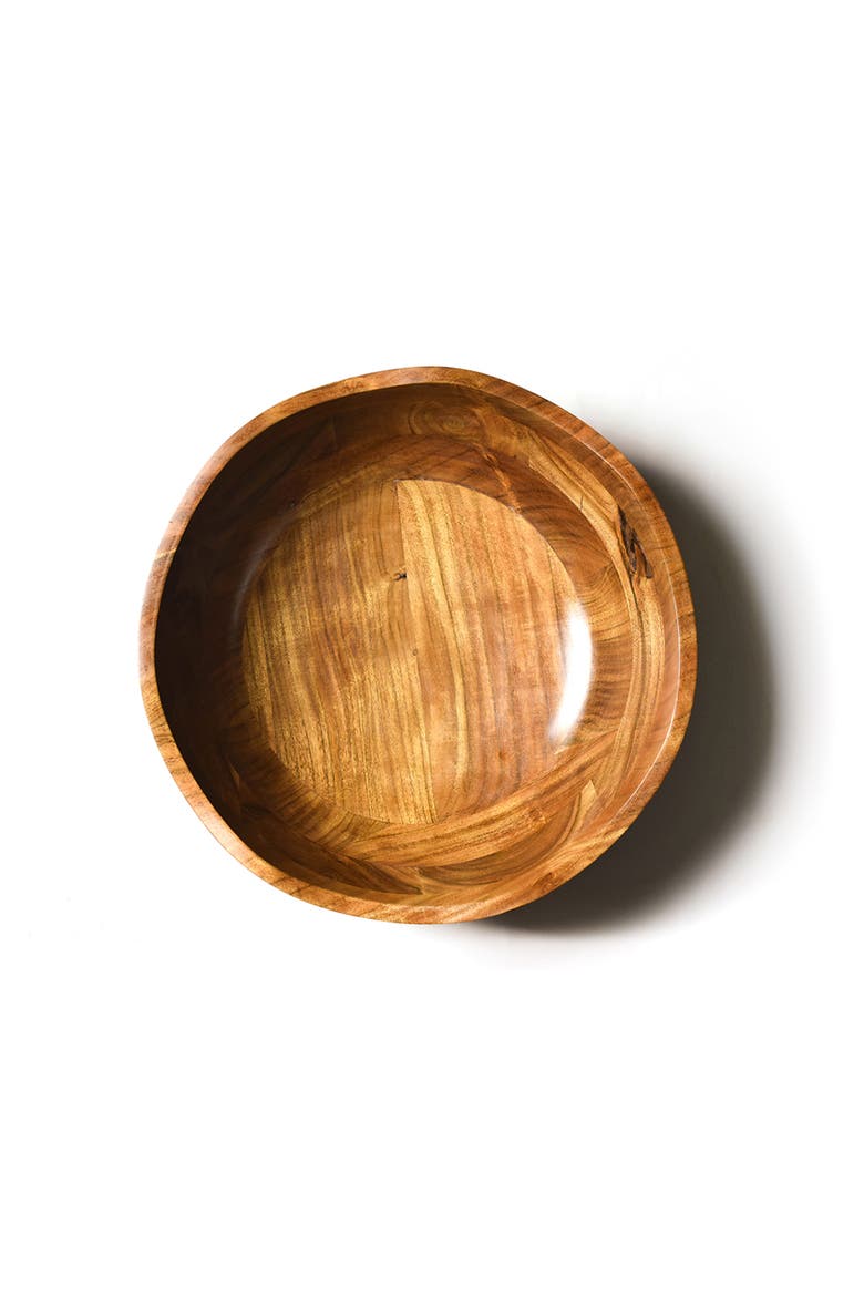 Fundamental Wood 16in Ruffle Bowl, Alternate, color, Brown