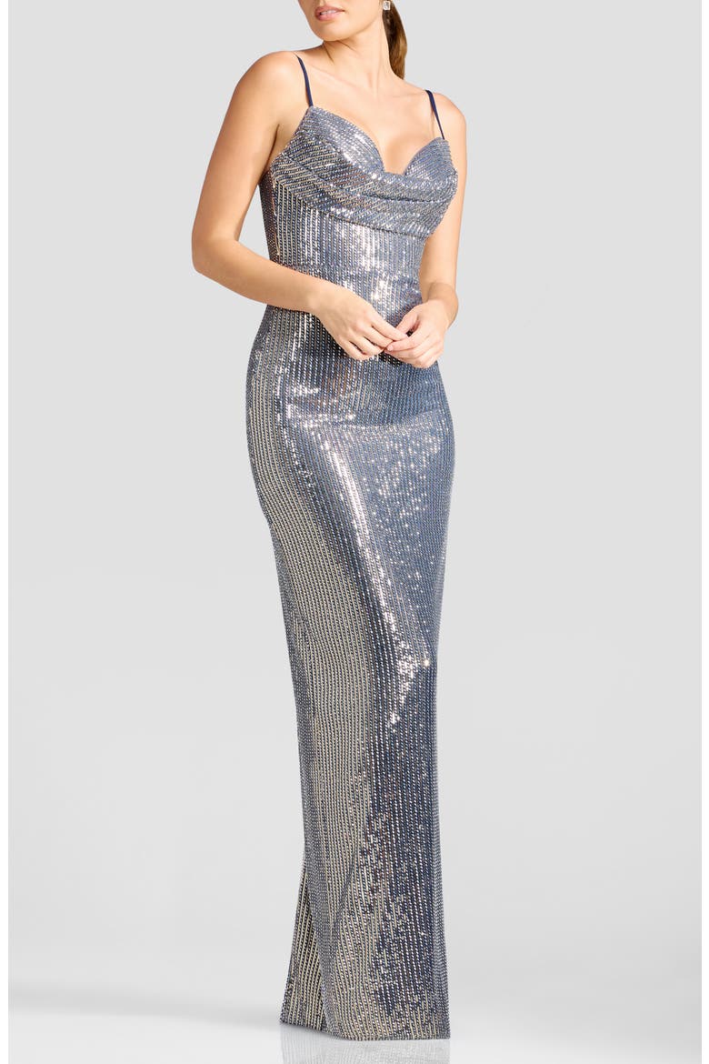 Elanora Sequin Column Gown, Alternate, color, NAVY-GOLD