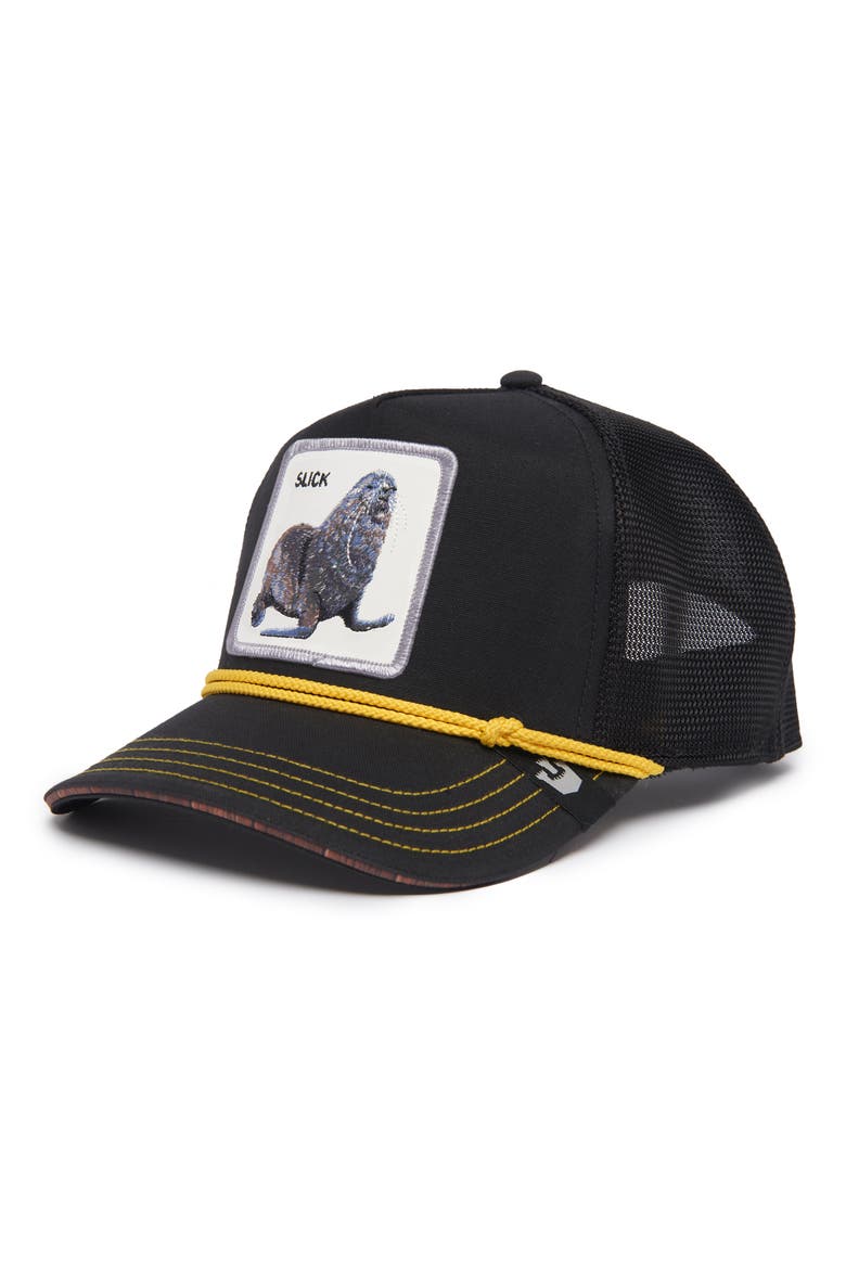 Seal of Approval Trucker Hat, Main, color, BLACK