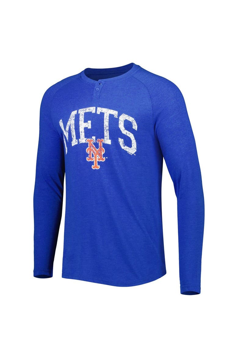 Men's Concepts Sport Royal New York Mets Inertia Raglan Long Sleeve Henley T-Shirt, Alternate, color, Royal