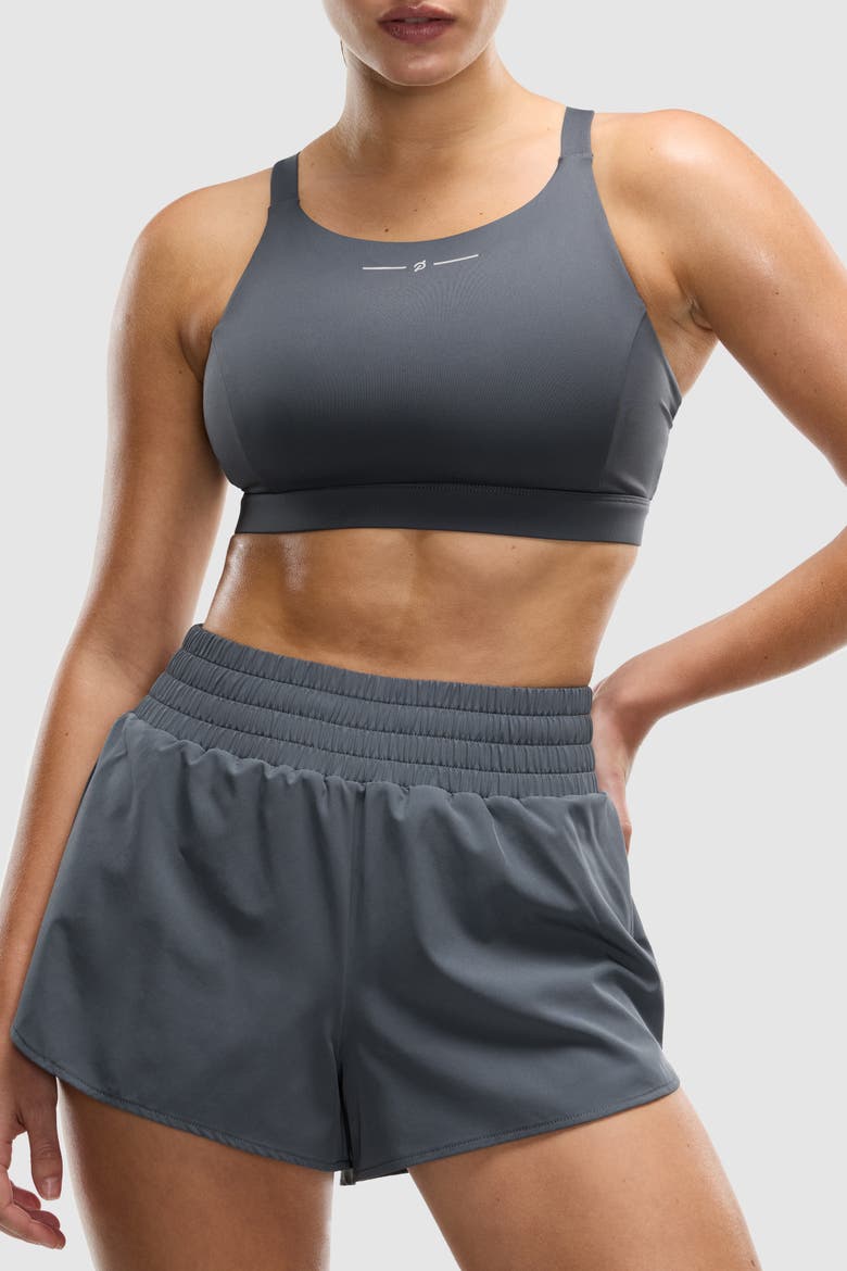 PaceForm Enhanced Support High Neck Bra, Main, color, Dark Grey