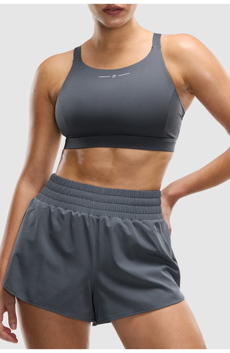 Peloton PaceForm Enhanced Support High Neck Bra, Main, color, Dark Grey