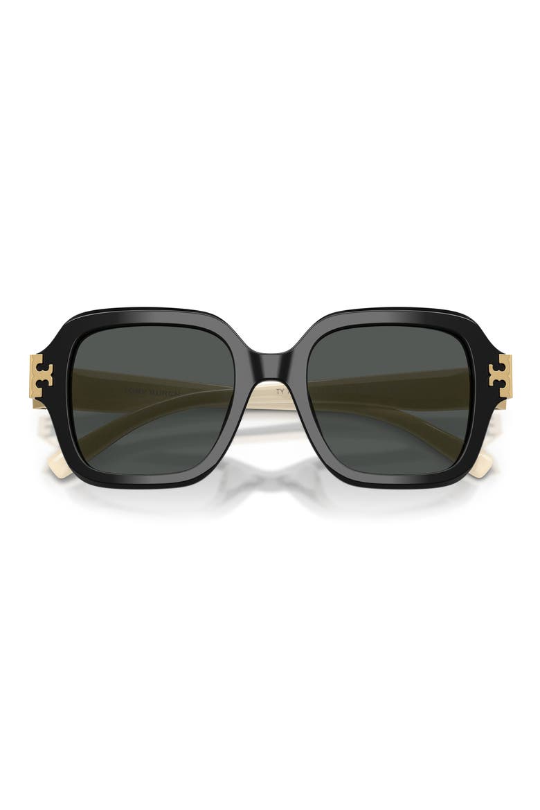 51mm Square Sunglasses, Alternate, color, BLACK / DARK GREY