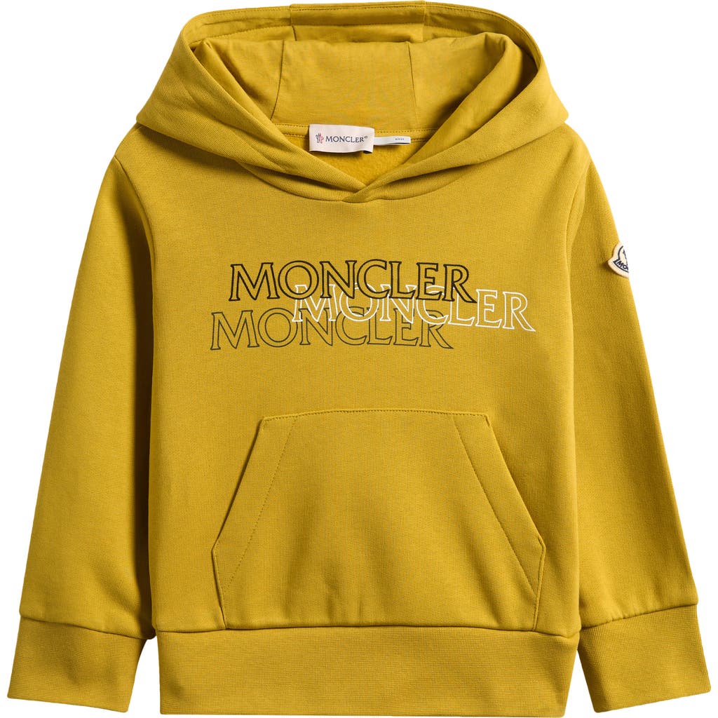 Moncler Kids' Logo Graphic Hoodie In Green