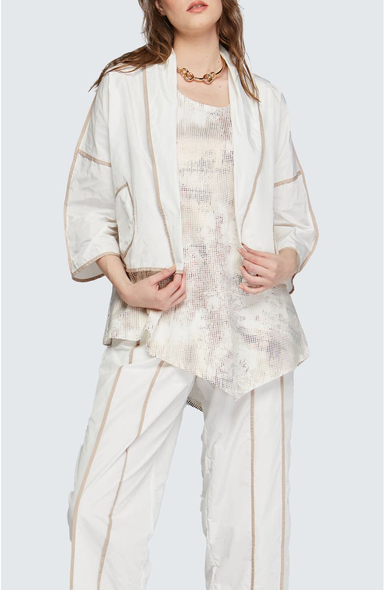 LUUKAA Astrid Short Memory Taffeta Jacket, Alternate, color, Ecru