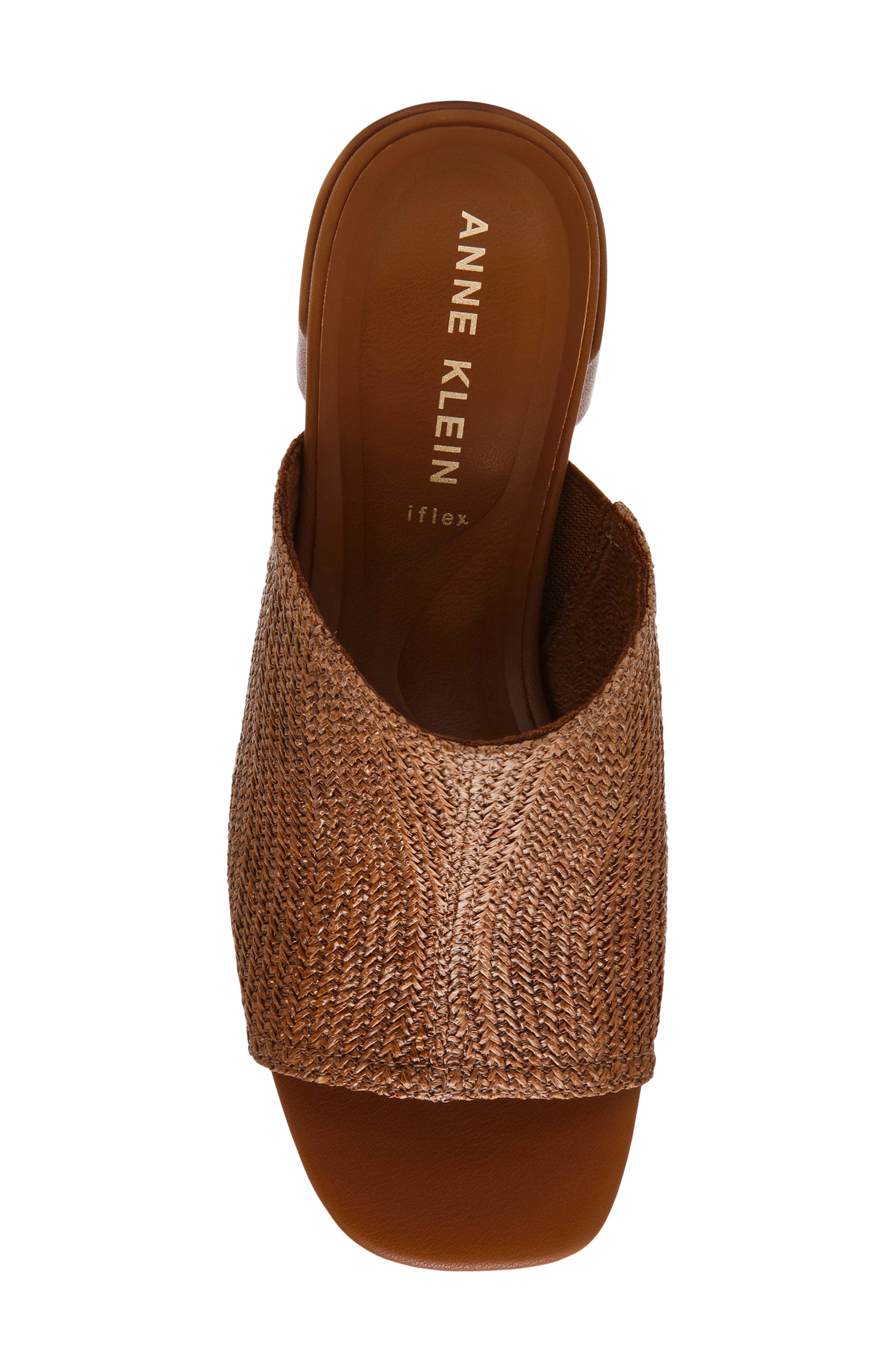 Flutter Slide Sandal, Alternate, color, BROWN RAFFIA