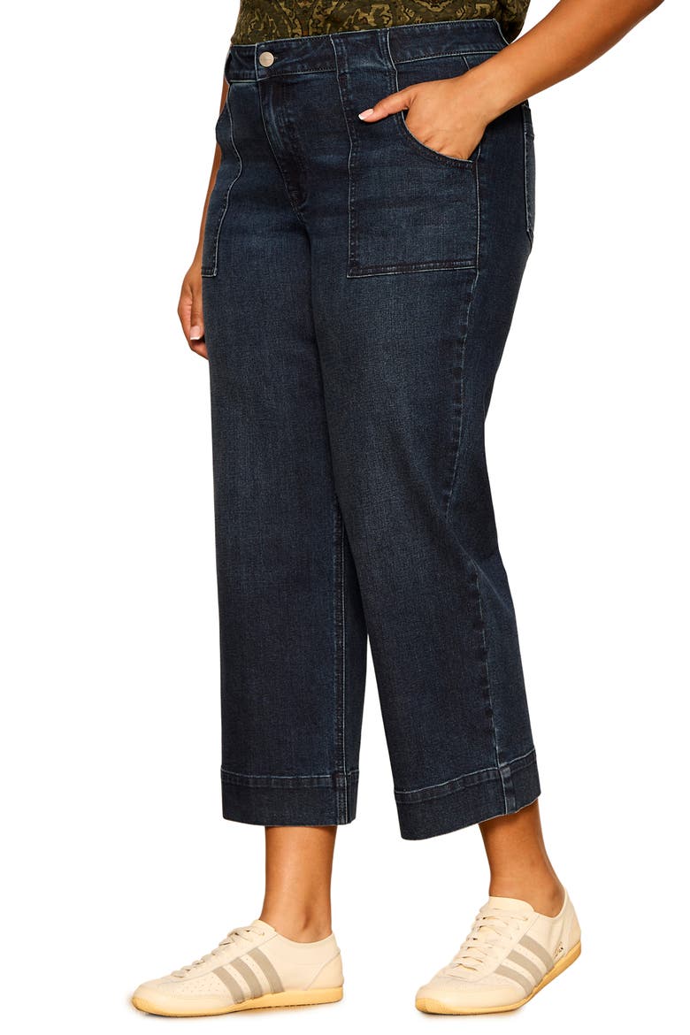 Insider High Waist Cropped Straight Leg Jeans, Alternate, color, OVER THE MOON BLUE