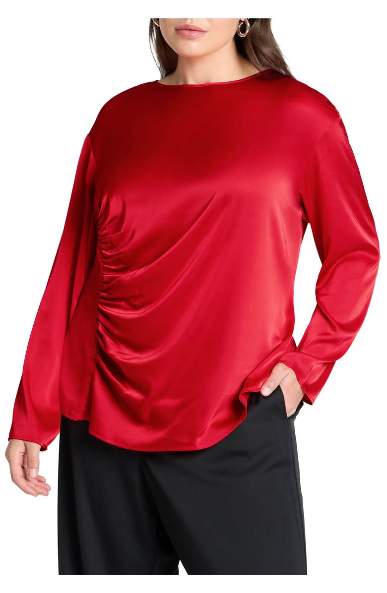 ELOQUII Shirred Body Top, Main, color, 