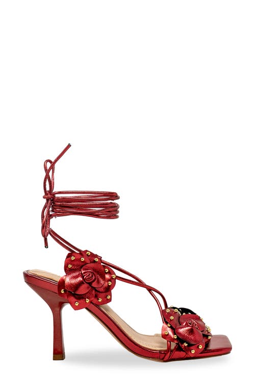 Chase & Chloe Chase And Chloe Studded Rosette Ankle Tie Sandal