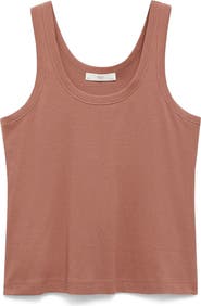 MANGO Scoop Neck Cotton Tank