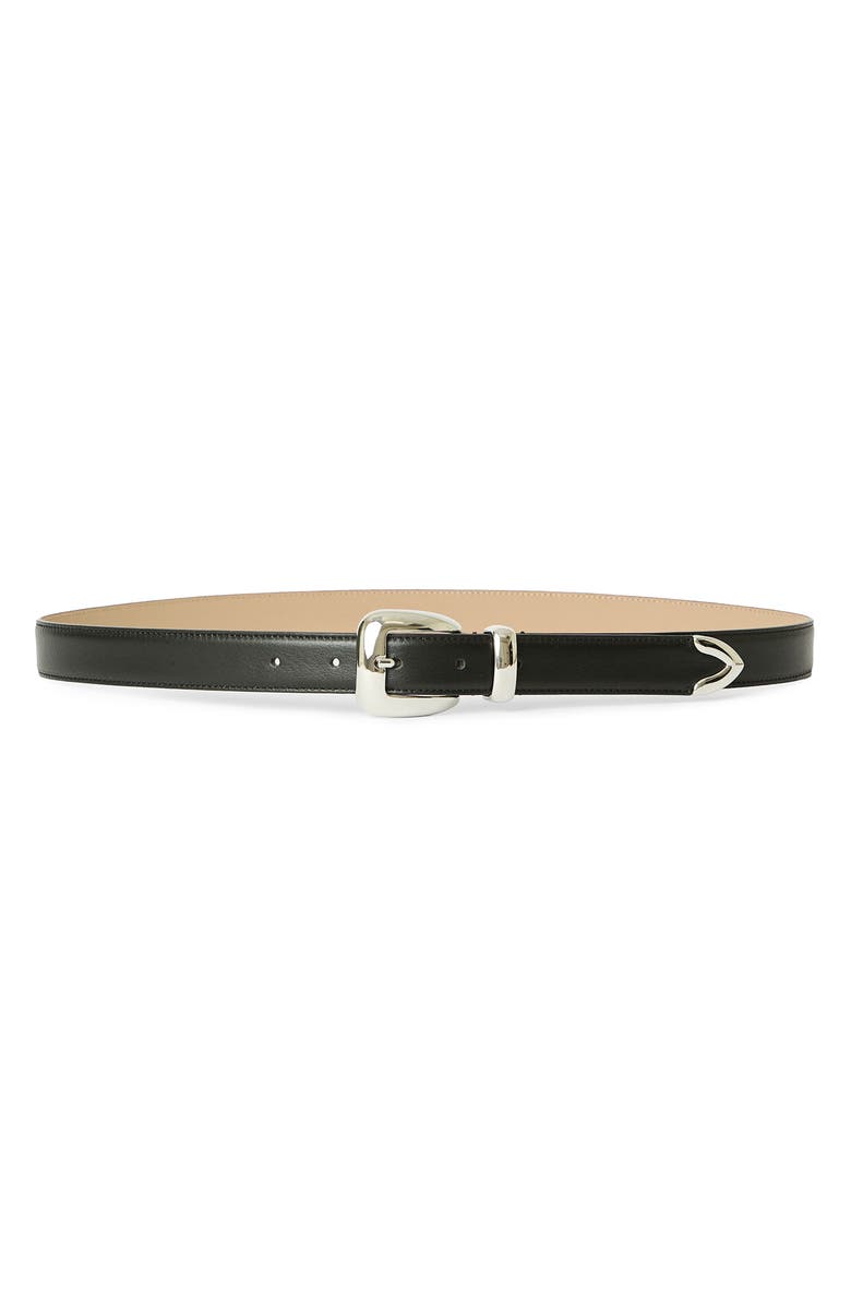 B-Low the Belt Duke Leather Belt, Main, color, Black Silver