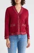 Adrianna Papell Frayed Knit Cardigan