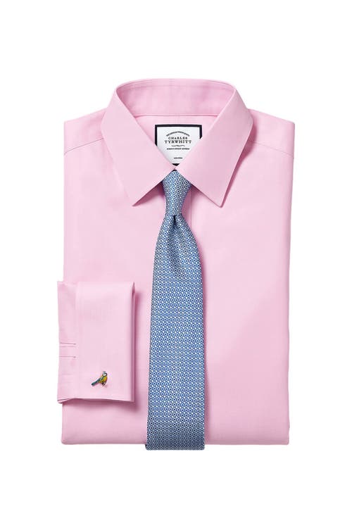 CHARLES TYRWHITT CHARLES TYRWHITT NON-IRON TWILL SLIM FIT SHIRT DOUBLE CUFF