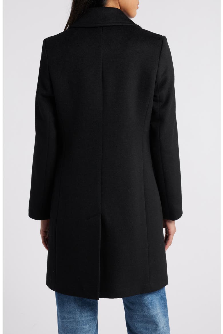 Reefer Single Breasted Wool Blend Twill Jacket, Alternate, color, BLACK