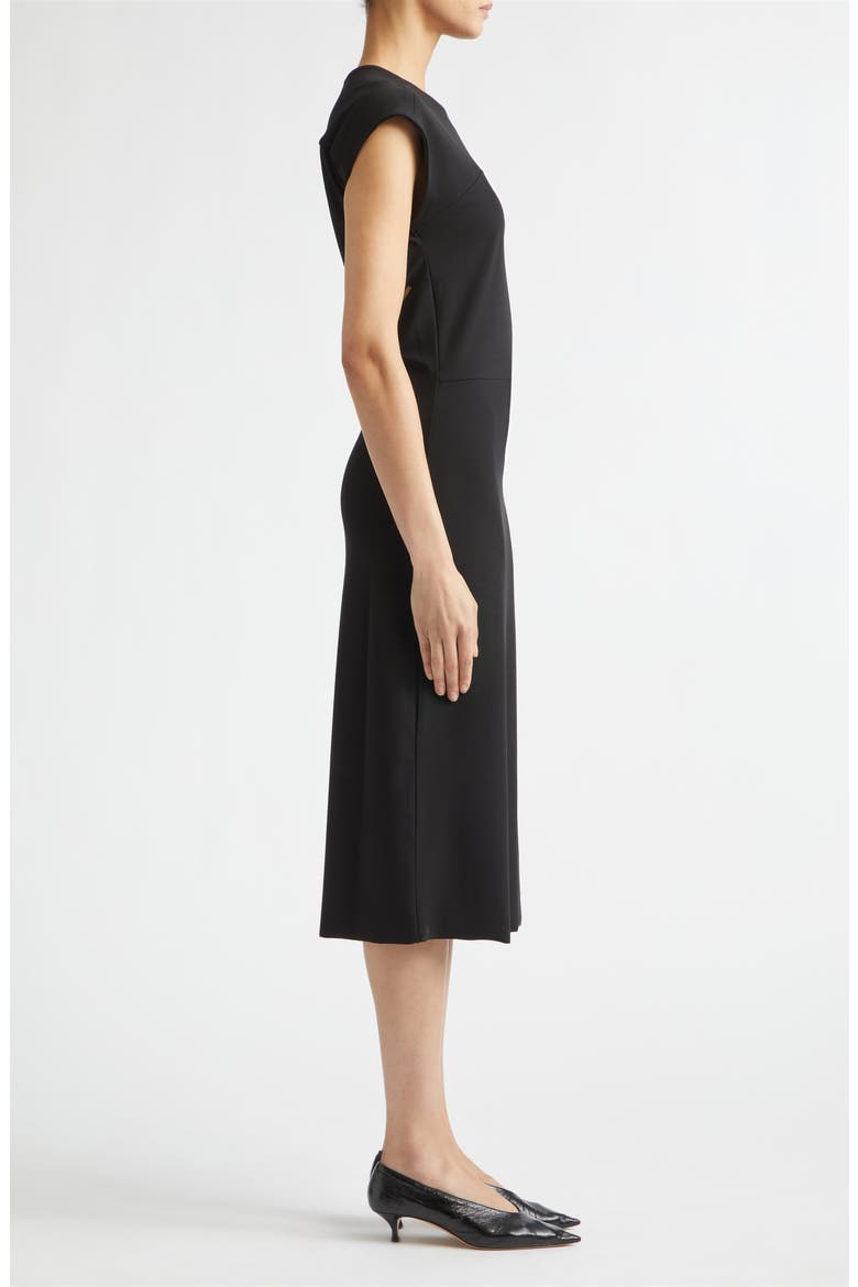 Back Slit Midi Dress, Alternate, color, BLACK