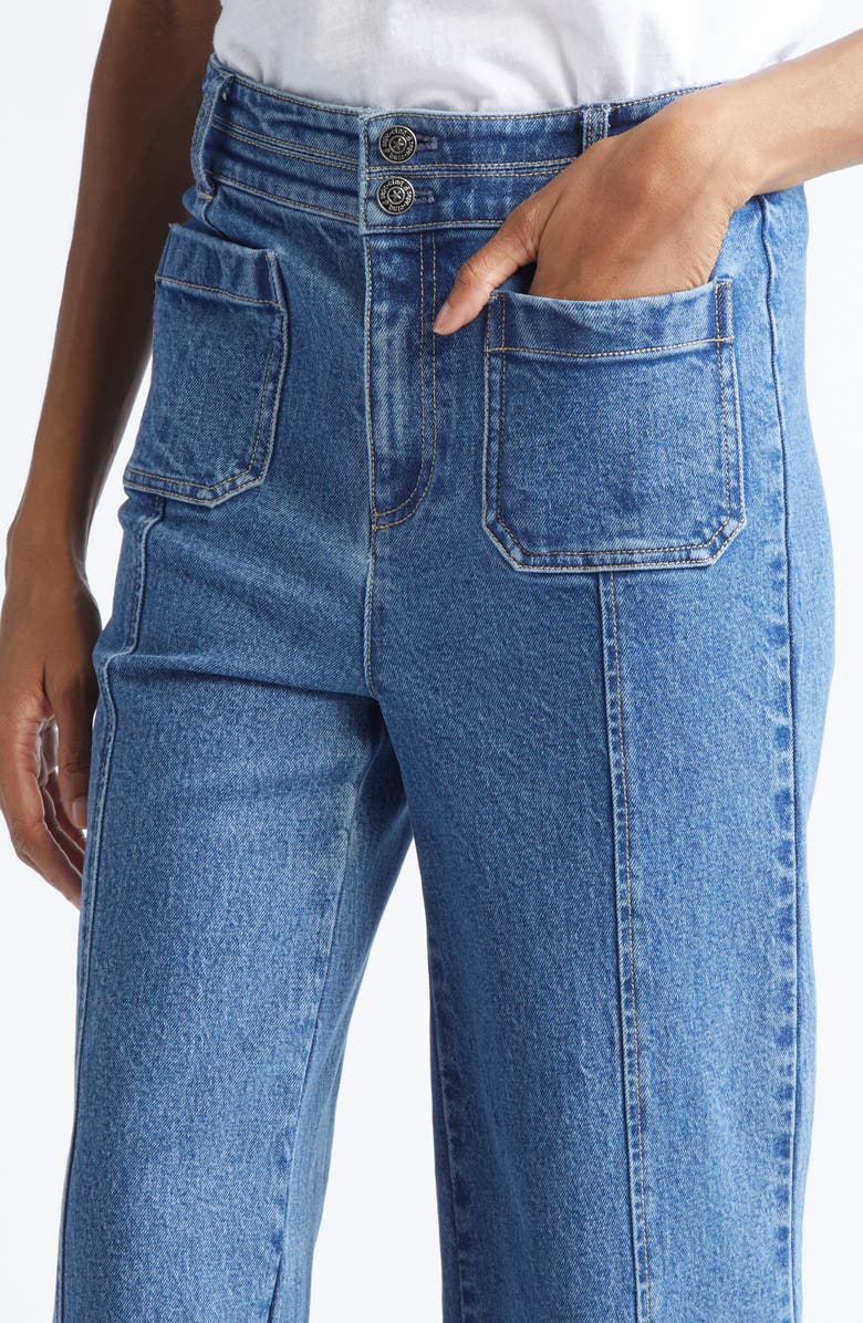 Cinq à Sept Dorothea Seam Wide Leg Jeans, Alternate, color, Sapphire