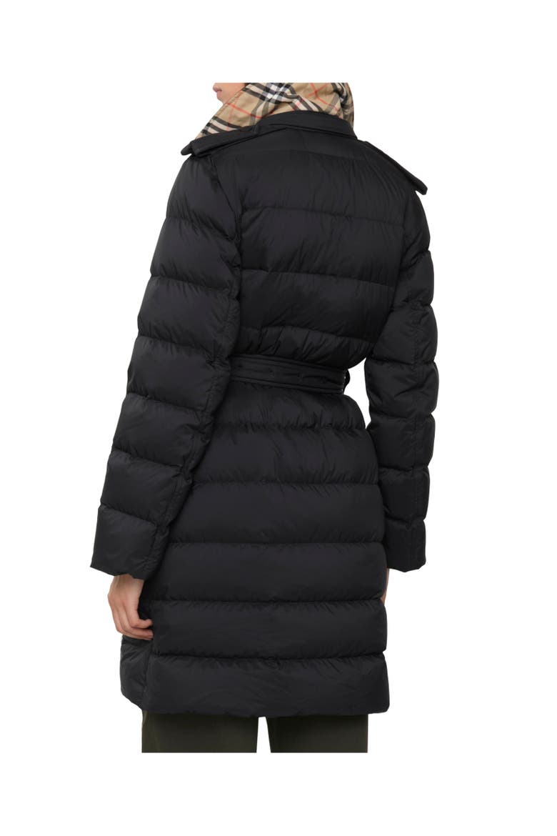 Mid-length Nylon Hooded Puffer Coat, Alternate, color, Black