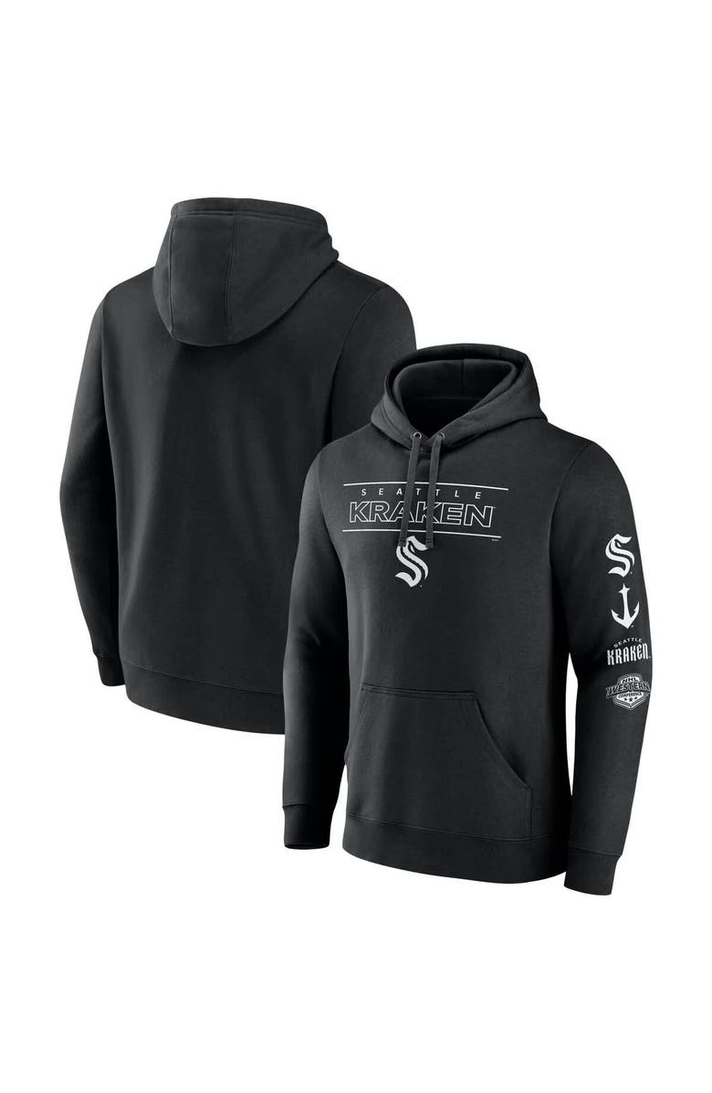 FANATICS Men's Fanatics  Black Seattle Kraken Bank Shot Fleece Pullover Hoodie, Alternate, color, Black