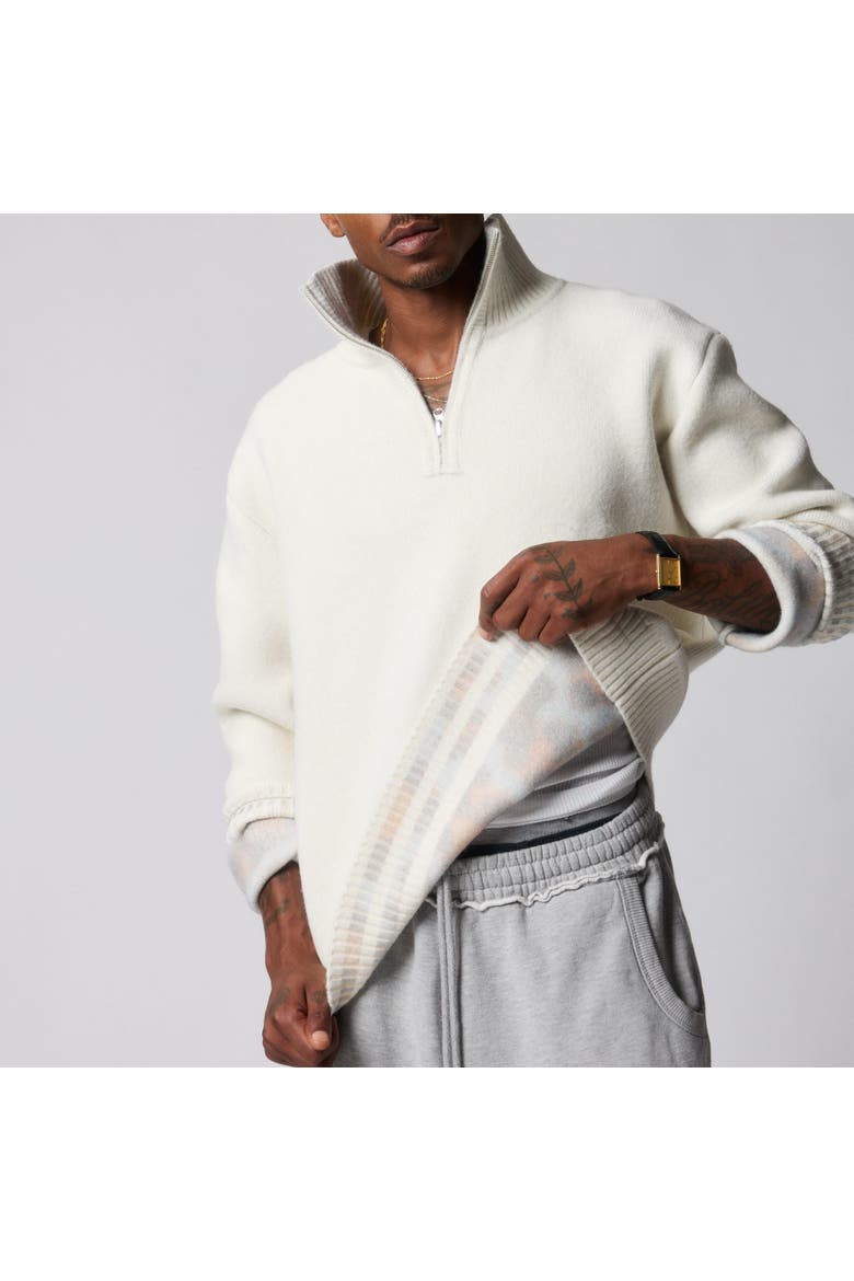 Drift Reversible Quarter Zip Sweater, Alternate, color, cream