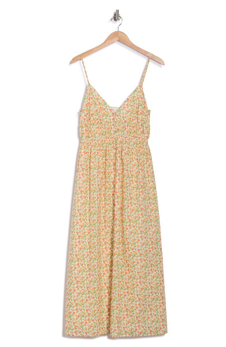 WAYF Floral Cotton Sundress, Alternate, color, Orange Ditsy