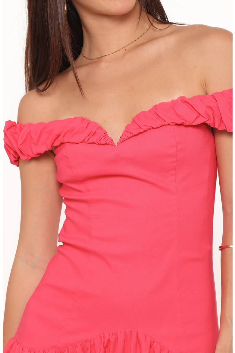 Lily Off the Shoulder Minidress, Alternate, color, BERRY