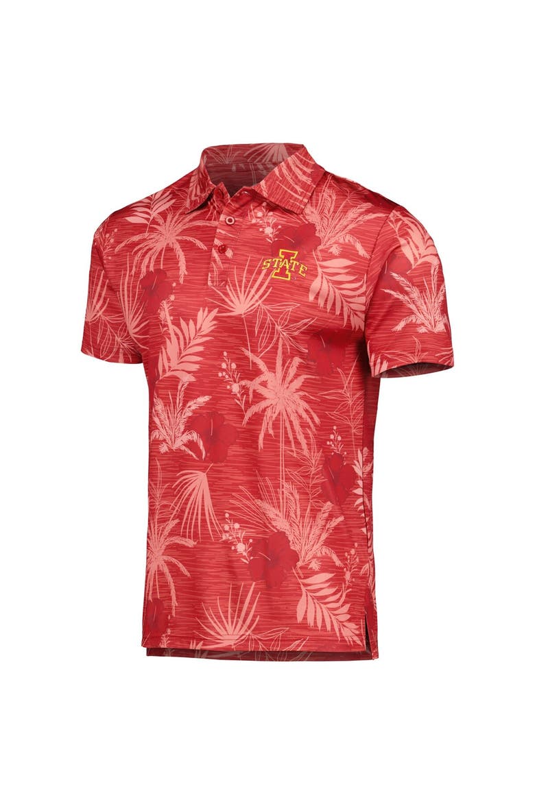 Men's Colosseum Cardinal Iowa State Cyclones Palms Team Polo, Alternate, color, Cardinal